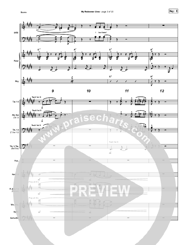 My Redeemer Lives Conductor's Score (Hillsong Worship)