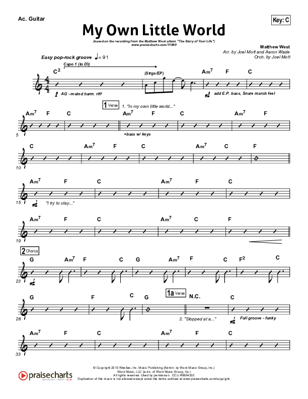 My Own Little World Acoustic Guitar (Matthew West)