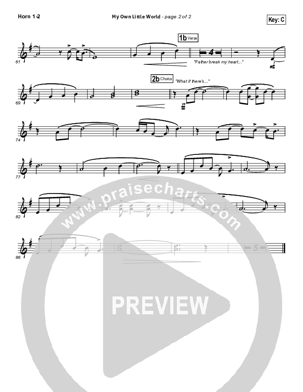 My Own Little World French Horn 1/2 (Matthew West)