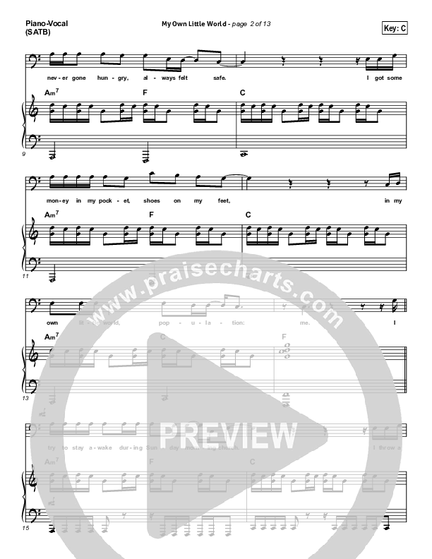 My Own Little World Piano/Vocal (Matthew West)