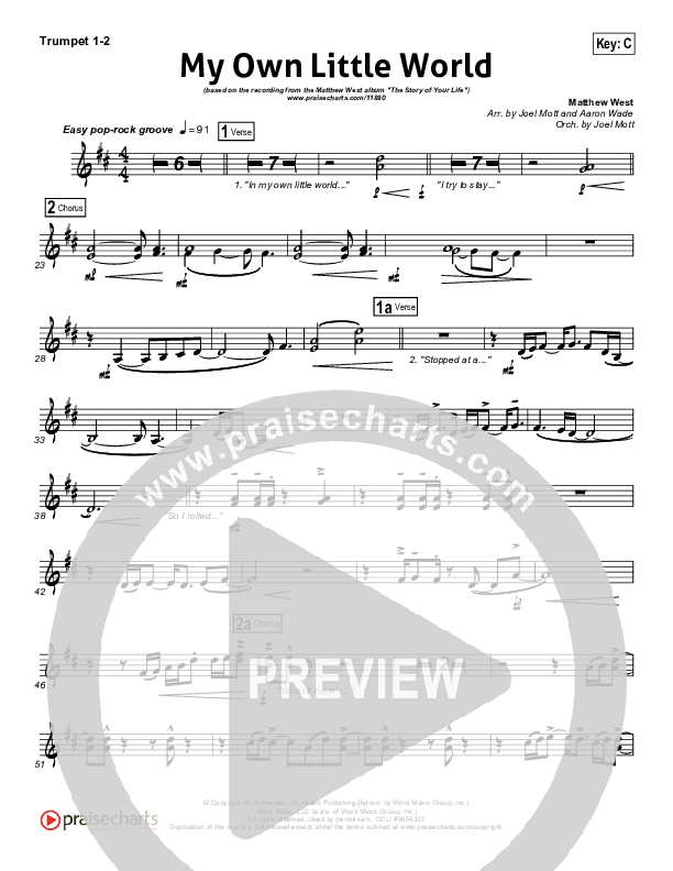 My Own Little World Trumpet 1,2 (Matthew West)