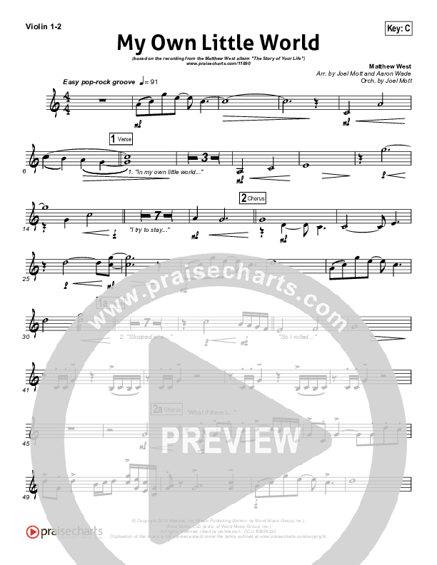 My Own Little World Violin 1/2 (Matthew West)
