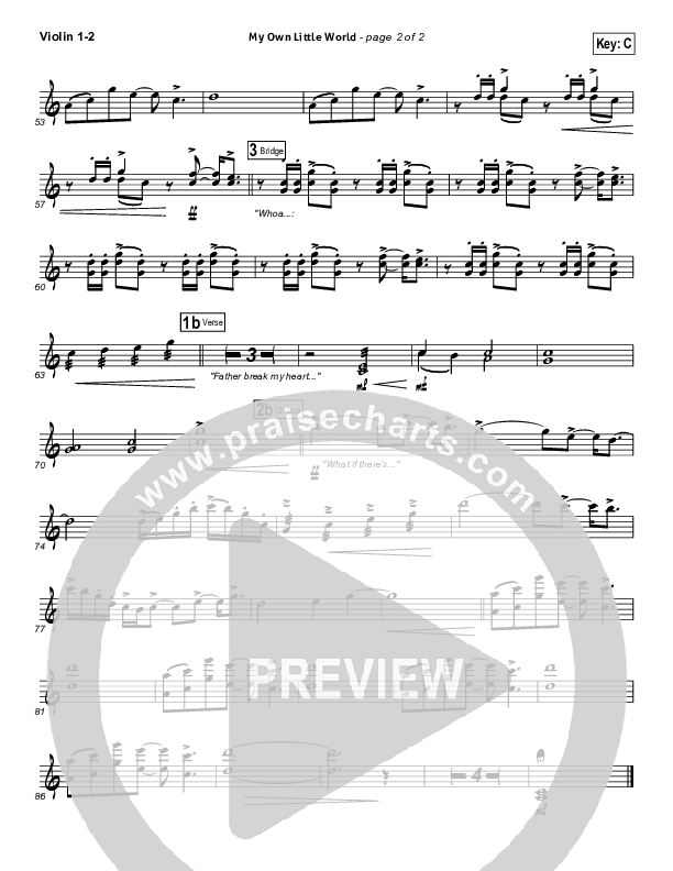 My Own Little World Violin 1/2 (Matthew West)