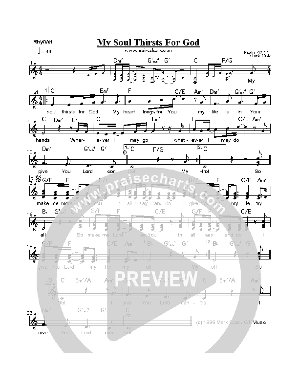 My Soul Thirsts For God Orchestration (Mark Cole)