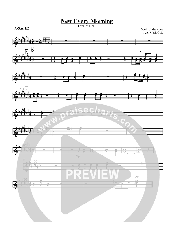 New Every Morning Alto Sax 1/2 (Scott Underwood)