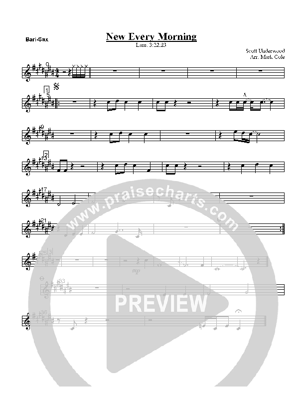 New Every Morning Bari Sax (Scott Underwood)