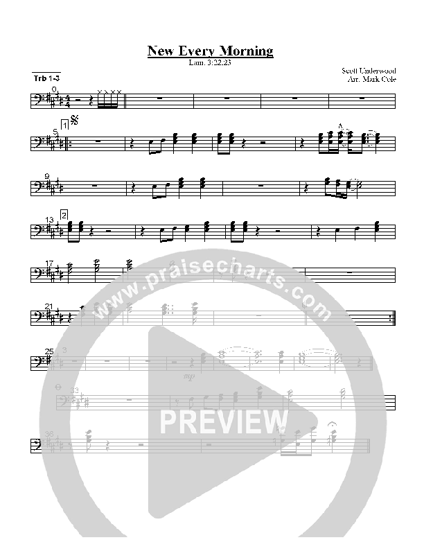 New Every Morning Trombone 1/2/3 (Scott Underwood)