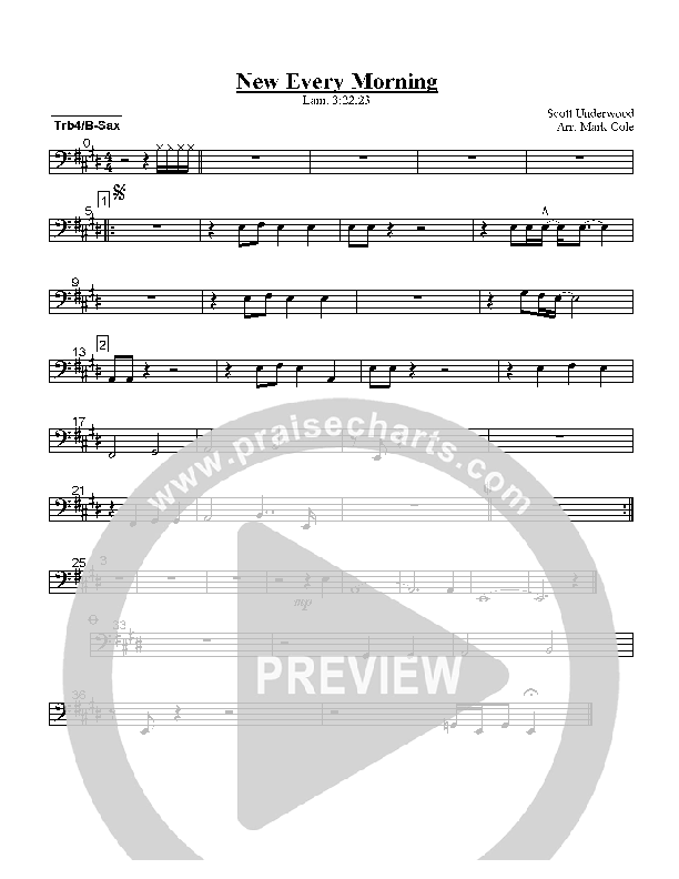 New Every Morning Trombone 4/Bari Sax (Scott Underwood)