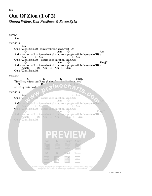 Out Of Zion Chord Chart (Paul Wilbur)