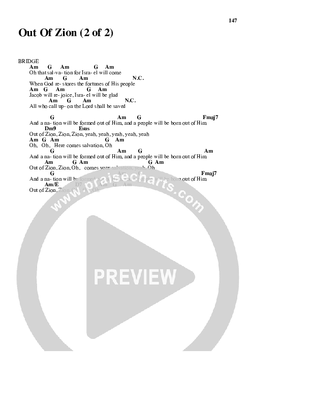 Out Of Zion Chord Chart (Paul Wilbur)