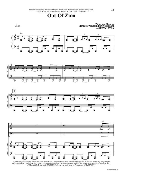 Out Of Zion Lead & Piano (Paul Wilbur)