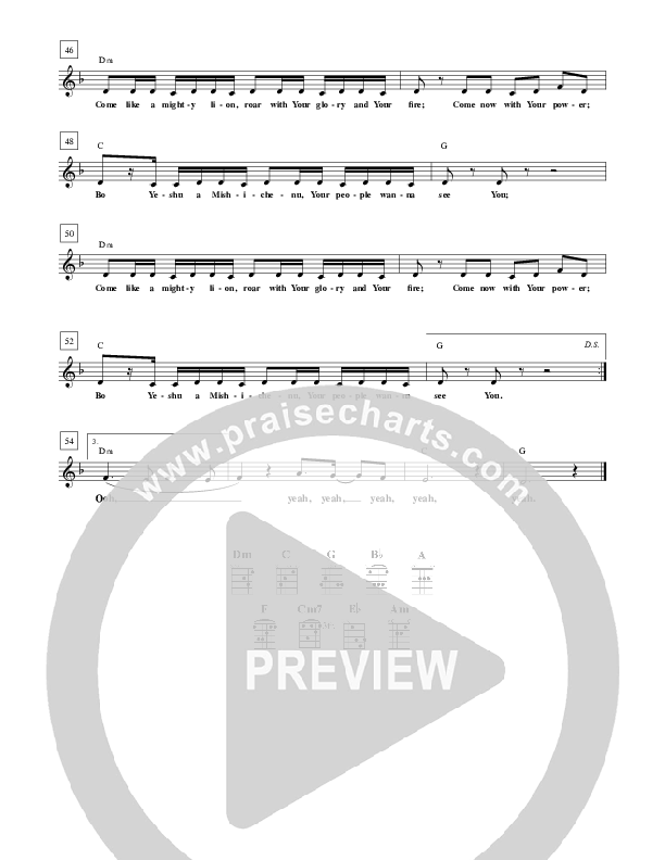 Mountains Of Israel Lead Sheet (Paul Wilbur)