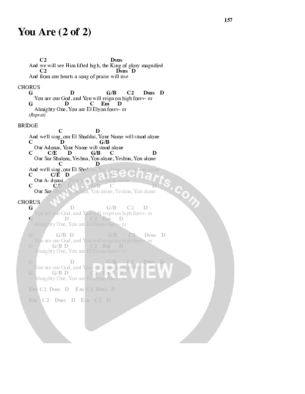 You Are Chords & Lyrics (Paul Wilbur)