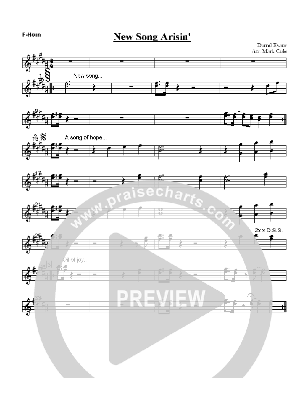 New Song Arising French Horn (Darrell Evans)
