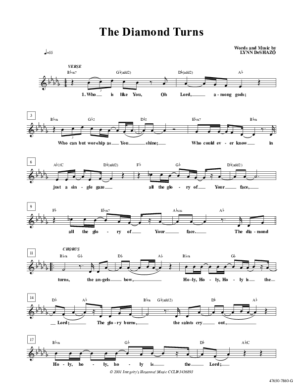 The Diamond Turns Lead Sheet (Paul Wilbur)