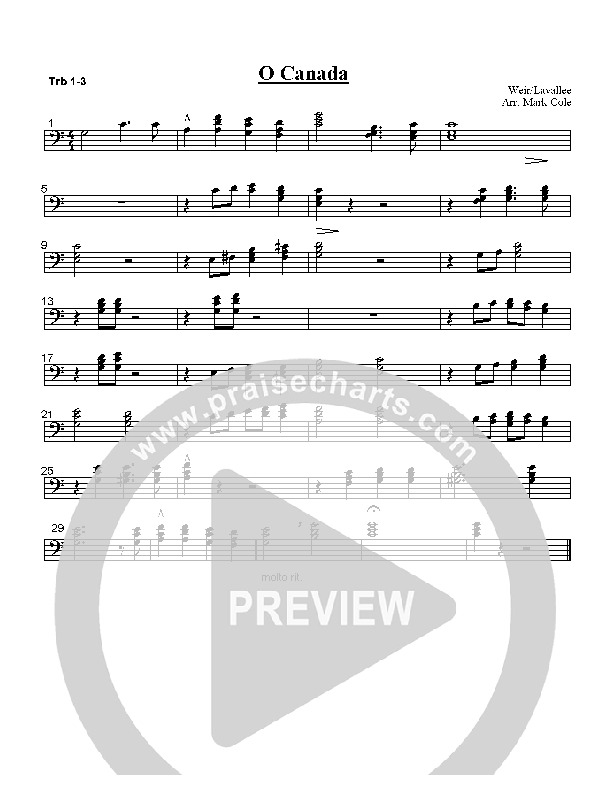 O Canada Trombone 1/2/3 (Mark Cole)