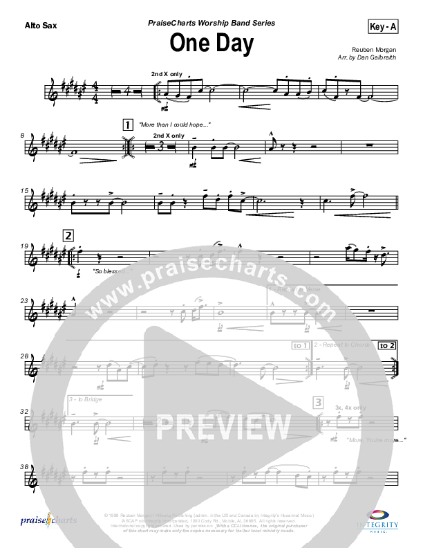 One Day Alto Sax (Hillsong Worship)