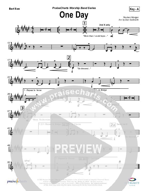 One Day Bari Sax (Hillsong Worship)