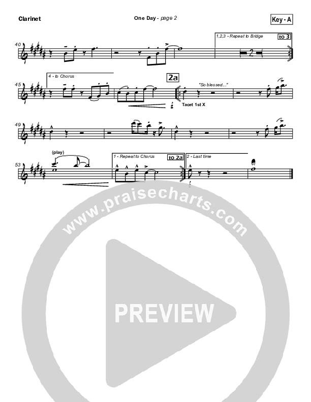 One Day Clarinet (Hillsong Worship)