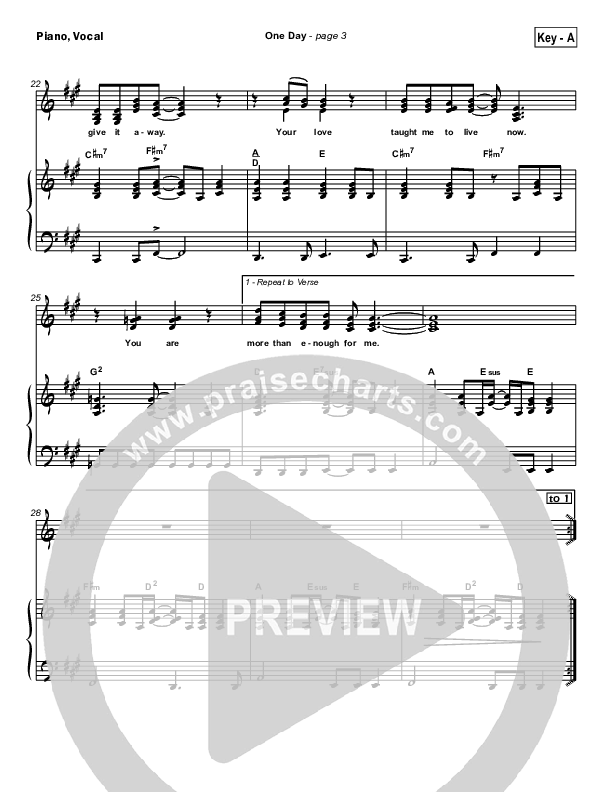 One Day Piano/Vocal & Lead (Hillsong Worship)