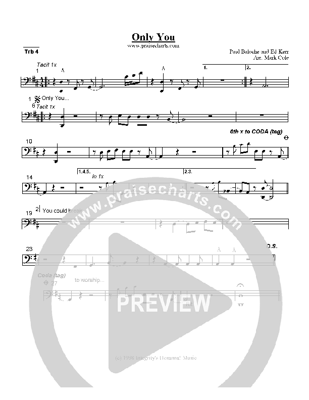 Only You Trombone 4 (Paul Baloche)