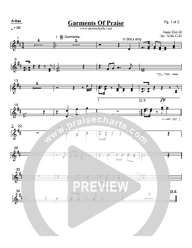 Garments of Praise Alto Sax (Robin Mark)