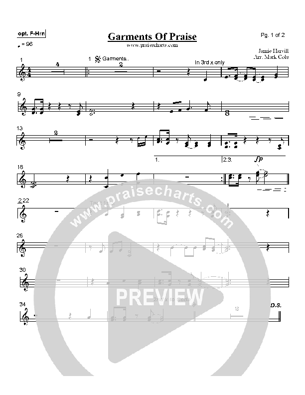 Garments of Praise French Horn (Robin Mark)