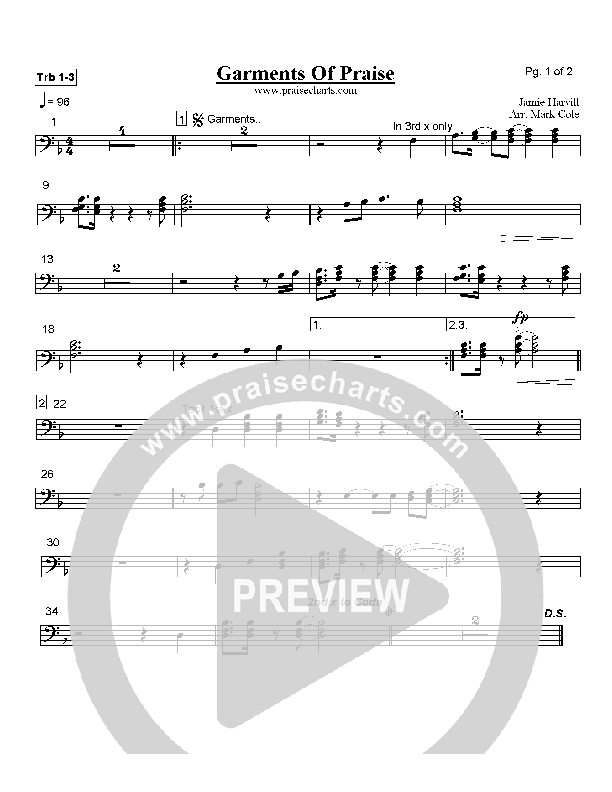 Garments of Praise Trombone 1/2/3 (Robin Mark)