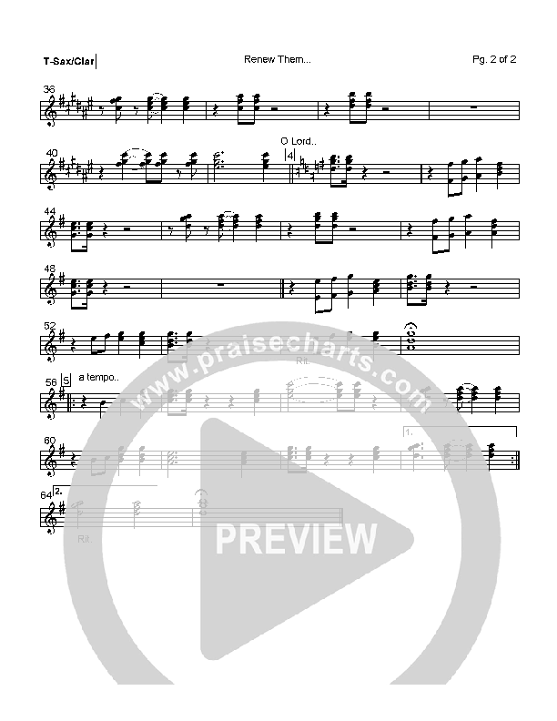 Renew Them in our Day Tenor Sax/Clarinet (Mark Cole)