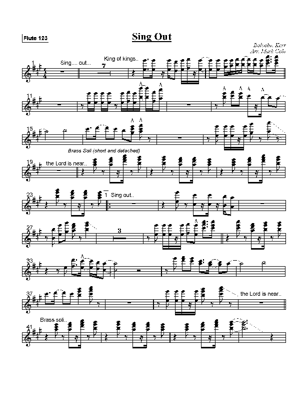 Sing Out Flute 1/2/3 (Ron Kenoly)