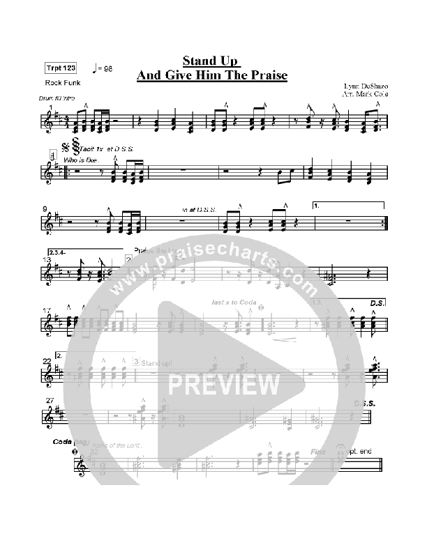 Stand Up and Give Him the Praise Trumpet 1/2/3 (Lynn DeShazo)