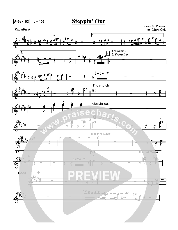 Steppin' Out Alto Sax 1/2 (Hillsong Worship)