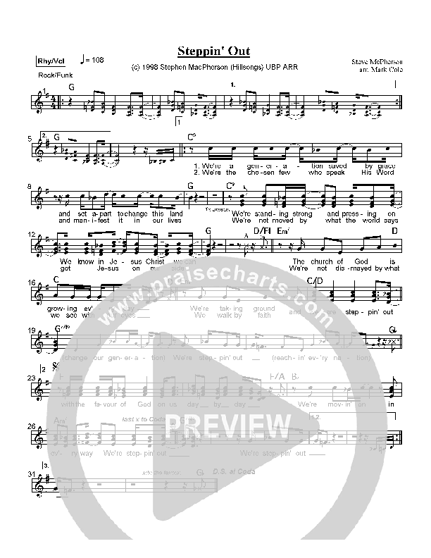 Steppin' Out Orchestration (Hillsong Worship)