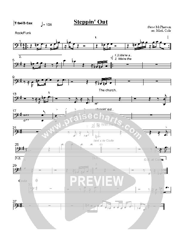 Steppin' Out Trombone 4/Bari Sax (Hillsong Worship)