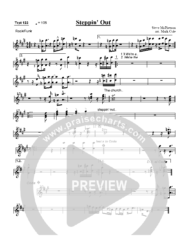 Steppin' Out Trumpet 1/2/3 (Hillsong Worship)