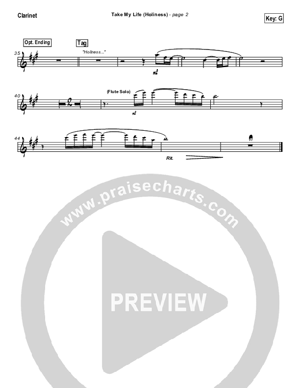 Take My Life Clarinet (Scott Underwood)