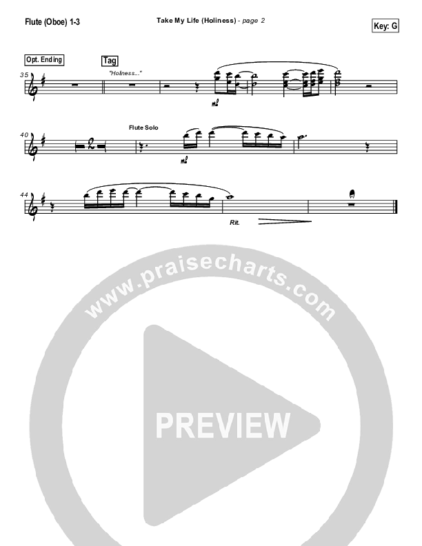 Take My Life Flute/Oboe 1/2/3 (Scott Underwood)