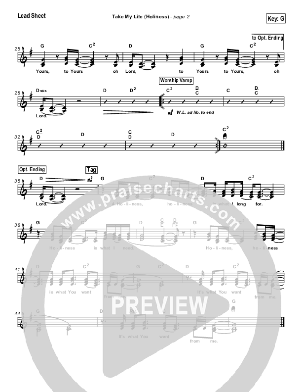 Take My Life Lead Sheet (SAT) (Scott Underwood)