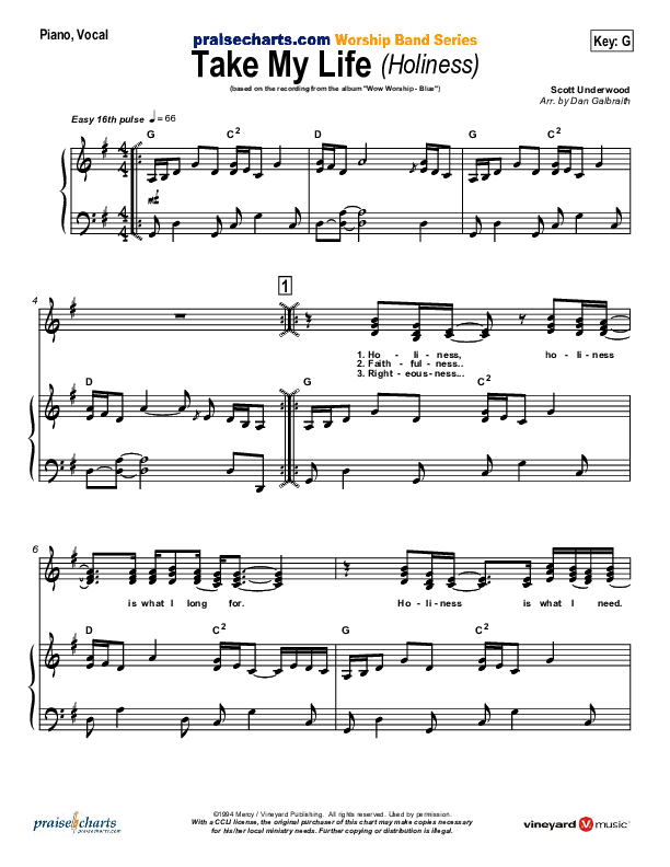 Take My Life Sheet Music PDF