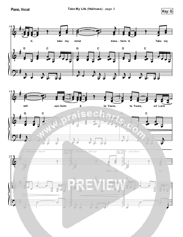 Take My Life Piano/Vocal & Lead (Scott Underwood)