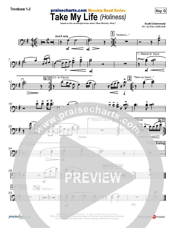 Take My Life Trombone 1/2 (Scott Underwood)