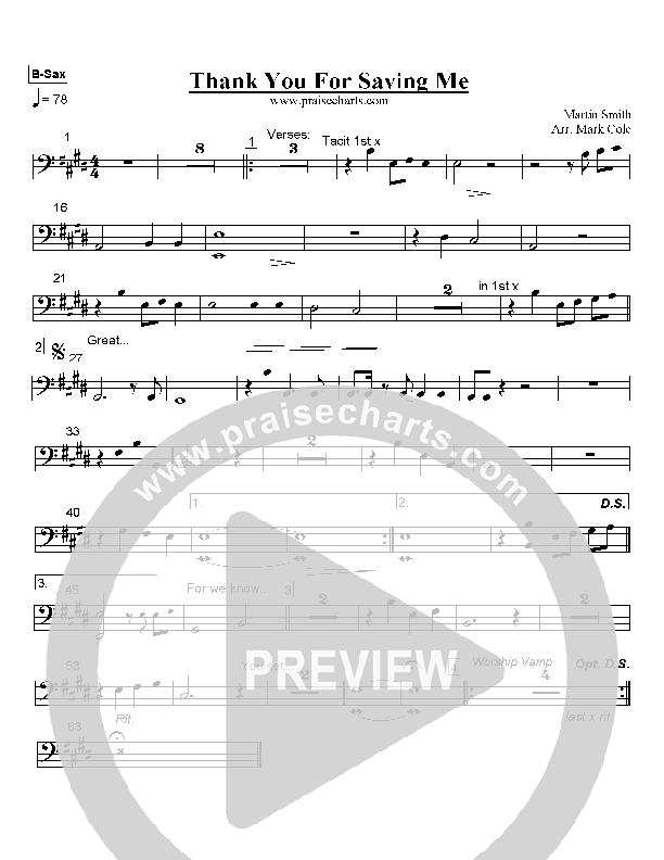 Thank You For Saving Me Bari Sax (Delirious)