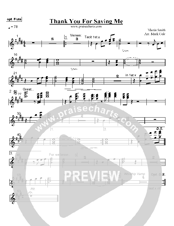 Thank You For Saving Me Flute (Delirious)