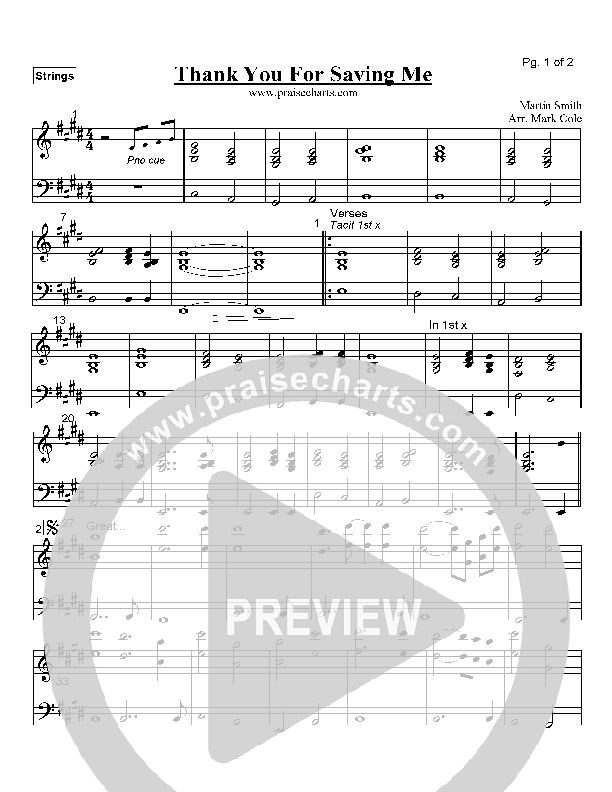 Thank You For Saving Me Strings (Delirious)