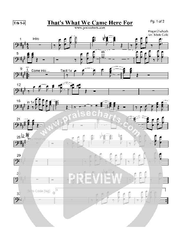 That's What We Came Here For Trombone 1/2/3 (Hillsong Worship)