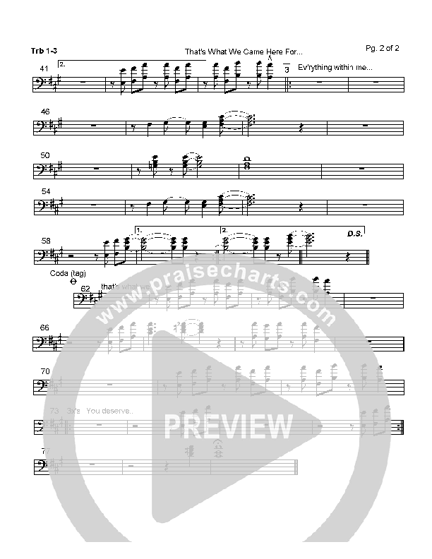 That's What We Came Here For Trombone 1/2/3 (Hillsong Worship)