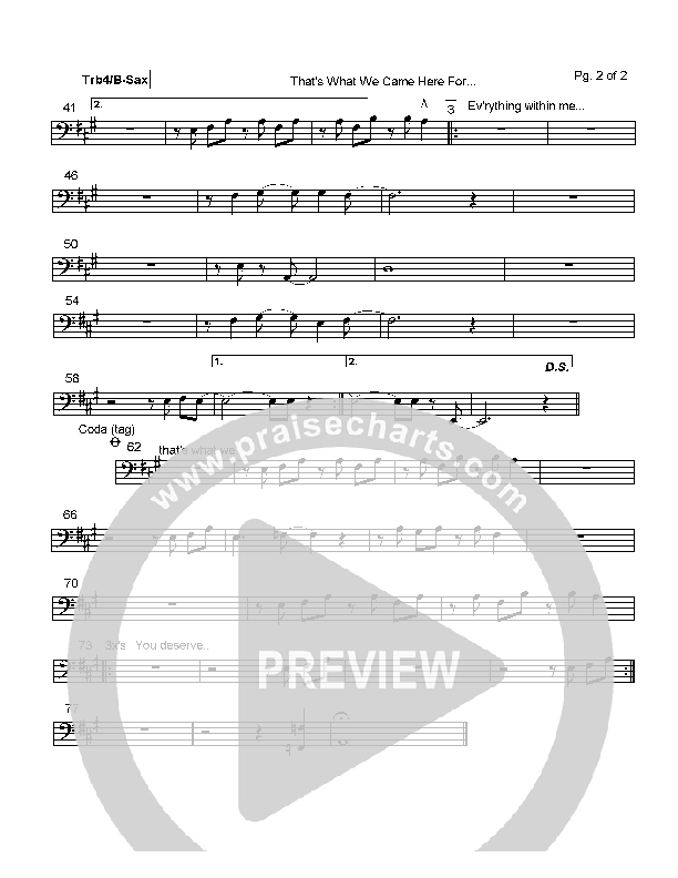 That's What We Came Here For Trombone 4/Bari Sax (Hillsong Worship)