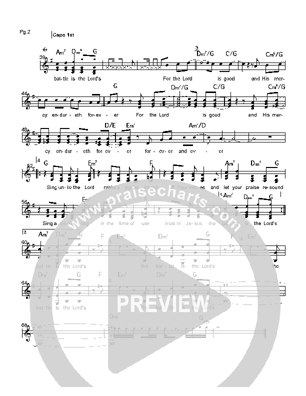 The Battle Is The Lord's Acoustic Guitar (Capo 1) (Ron Kenoly)