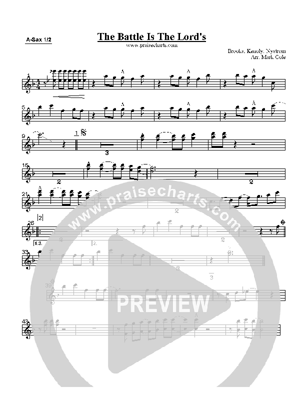 The Battle Is The Lord's Alto Sax 1/2 (Ron Kenoly)