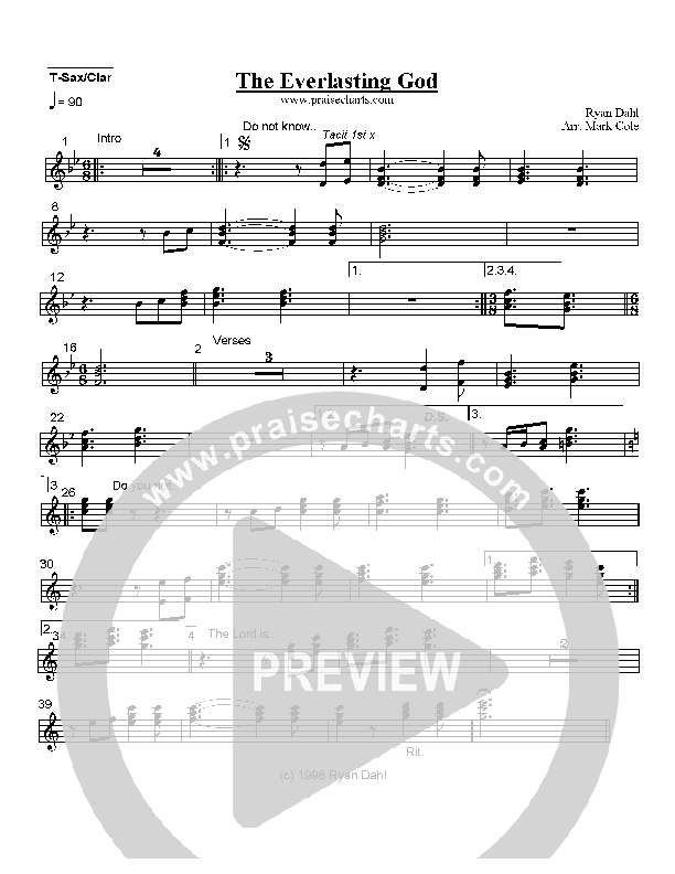 The Everlasting God Tenor Sax/Clarinet (Toby Baxley)